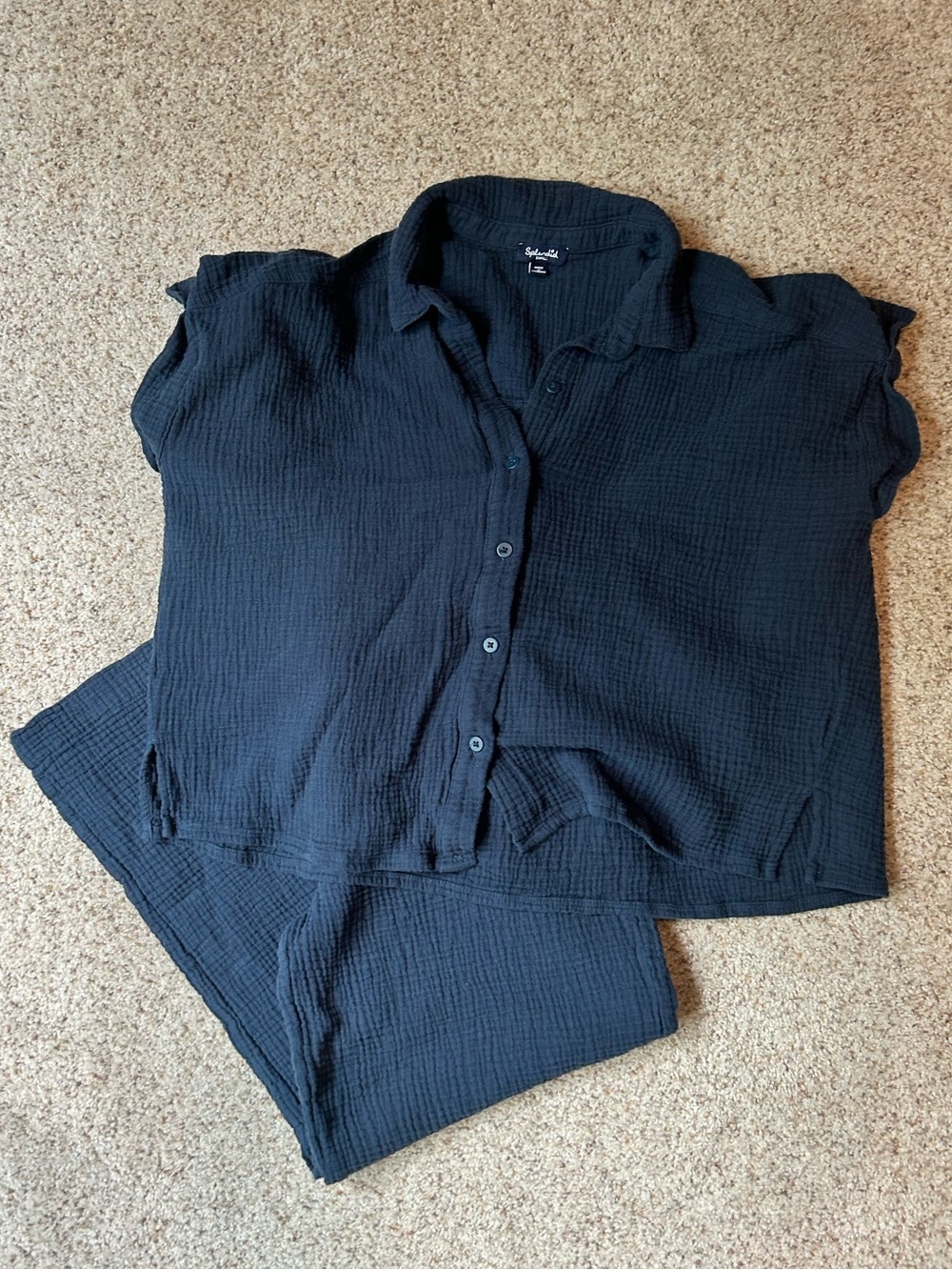 Splendid Navy Short-Sleeve Coastal Set